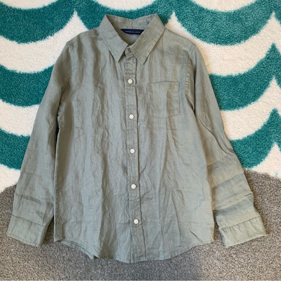 Janie and Jack Other - NWT -  Janie and Jack Linen Shirt (Sage) Size 7